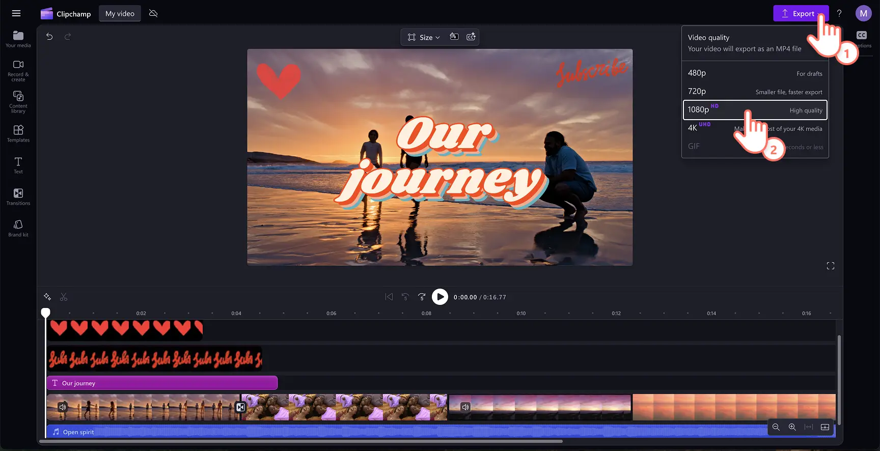 Slayt gösterisi videosunu 1080p HD video çözünürlüğünde kaydeden bir kullanıcı.