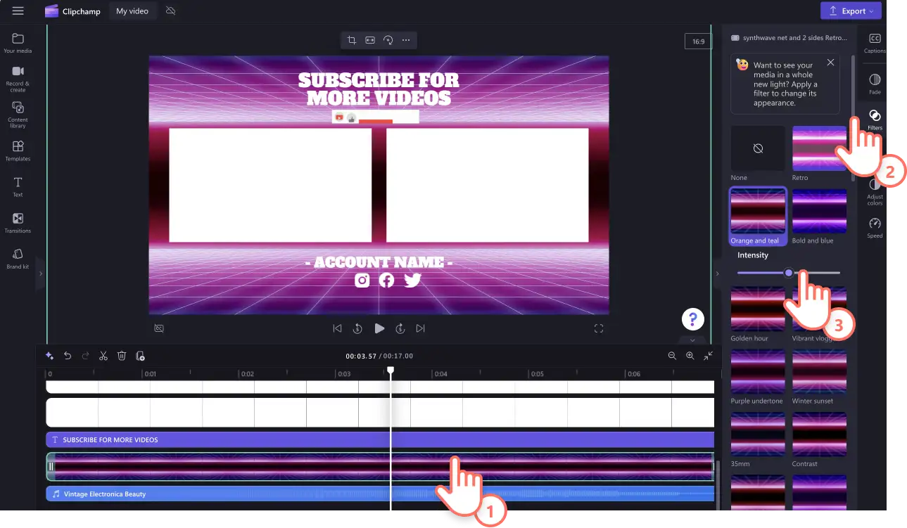Videosuna filtre ekleyen bir kullanıcının resmi.