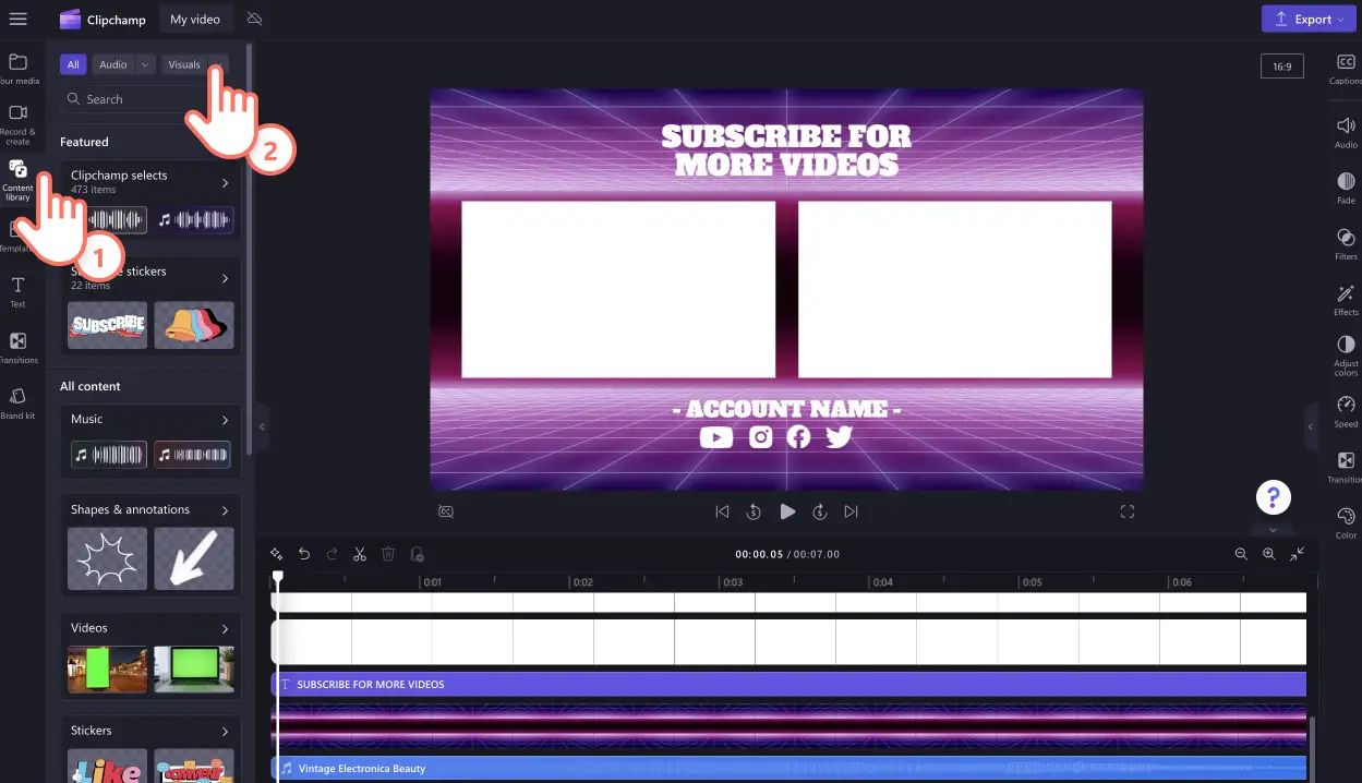 Araç çubuğundaki grafikler sekmesinde YouTube çıkartmaları seçen bir kullanıcının resmi.