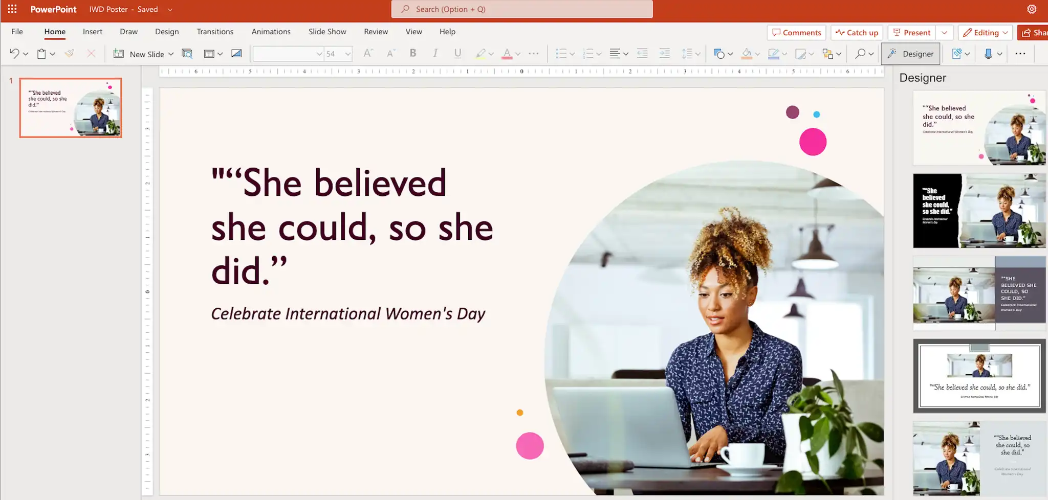 Dünya Kadınlar Günü posteri hazırlamak için powerpoint tasarımcısı önerileri