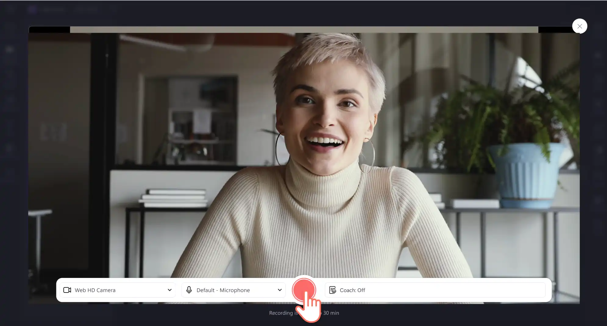 Clipchamp’te web kamerası kaydını inceleyin