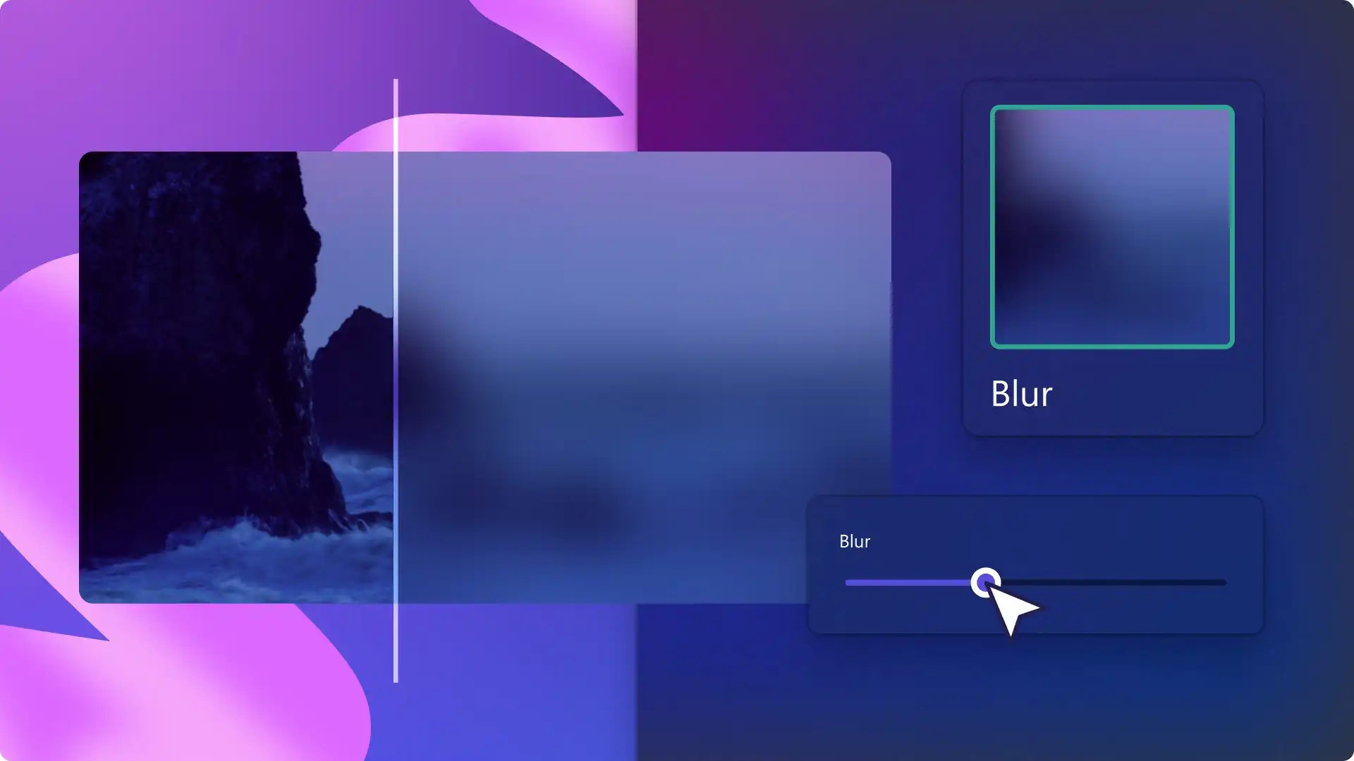 2048-54 Clipchamp’teki bulanıklaştırma efektinin resmi.