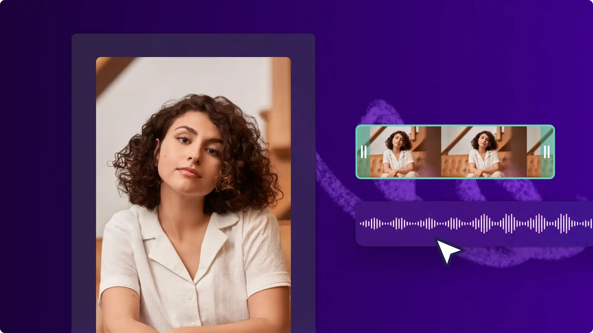 Bir kullanıcı ClipchampClipchamp'da bir FacebookFacebook Reel oluşturuyor.