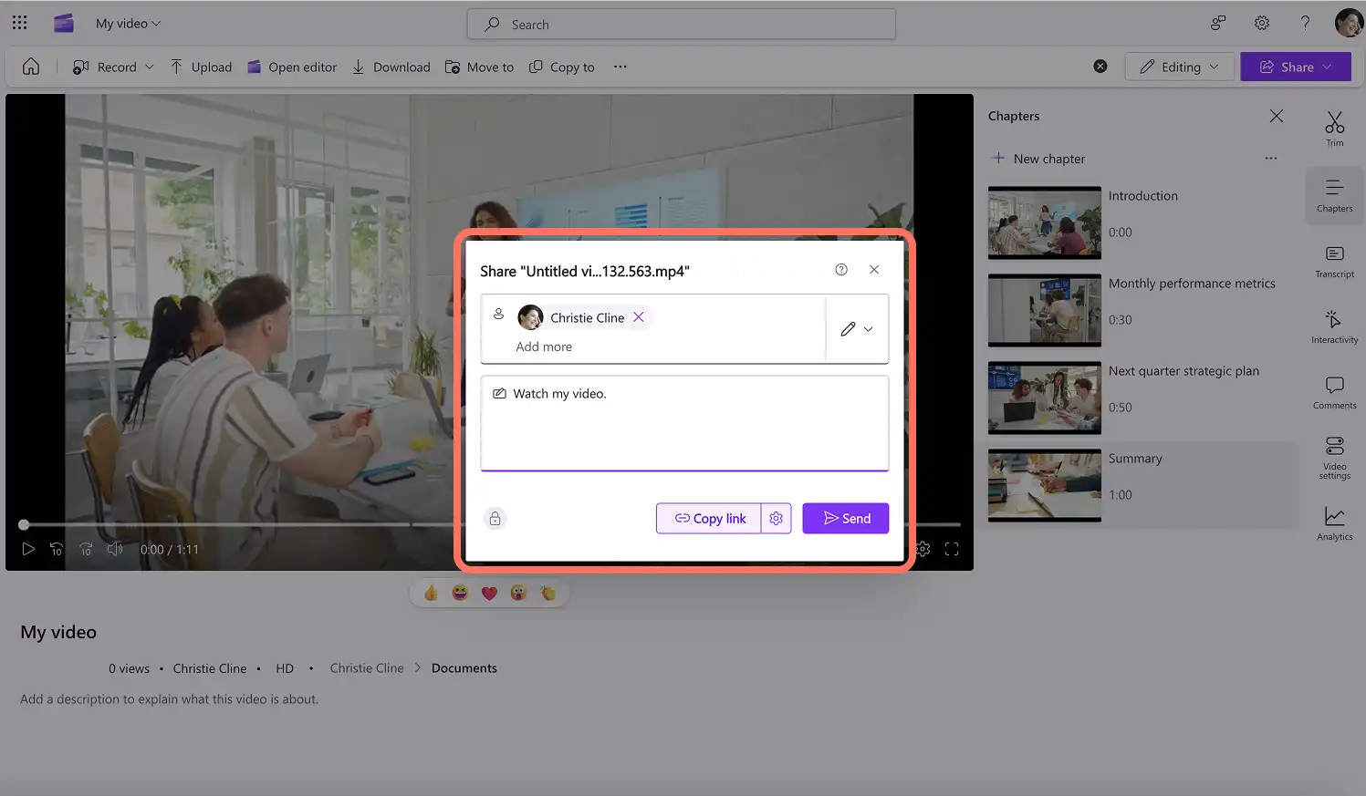 2048-61 Clipchamp'te video bölümünü paylaşan bir kullanıcı.